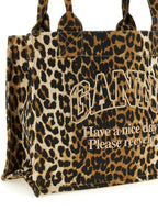 Ganni Brown Recycled Cotton Tote Bag
