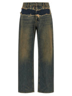 Maison Margiela Blue Cotton Straight-Leg Jeans