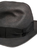 Dolce & Gabbana Men Gray Paper Woven Wide Brim Fedora Hat