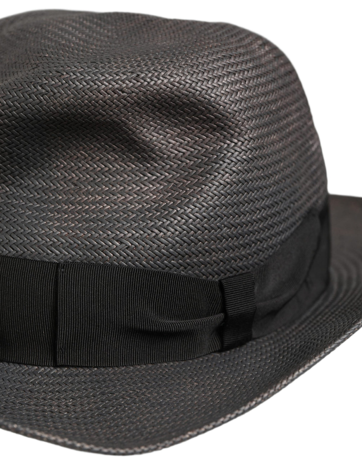 Dolce & Gabbana Men Gray Paper Woven Wide Brim Fedora Hat