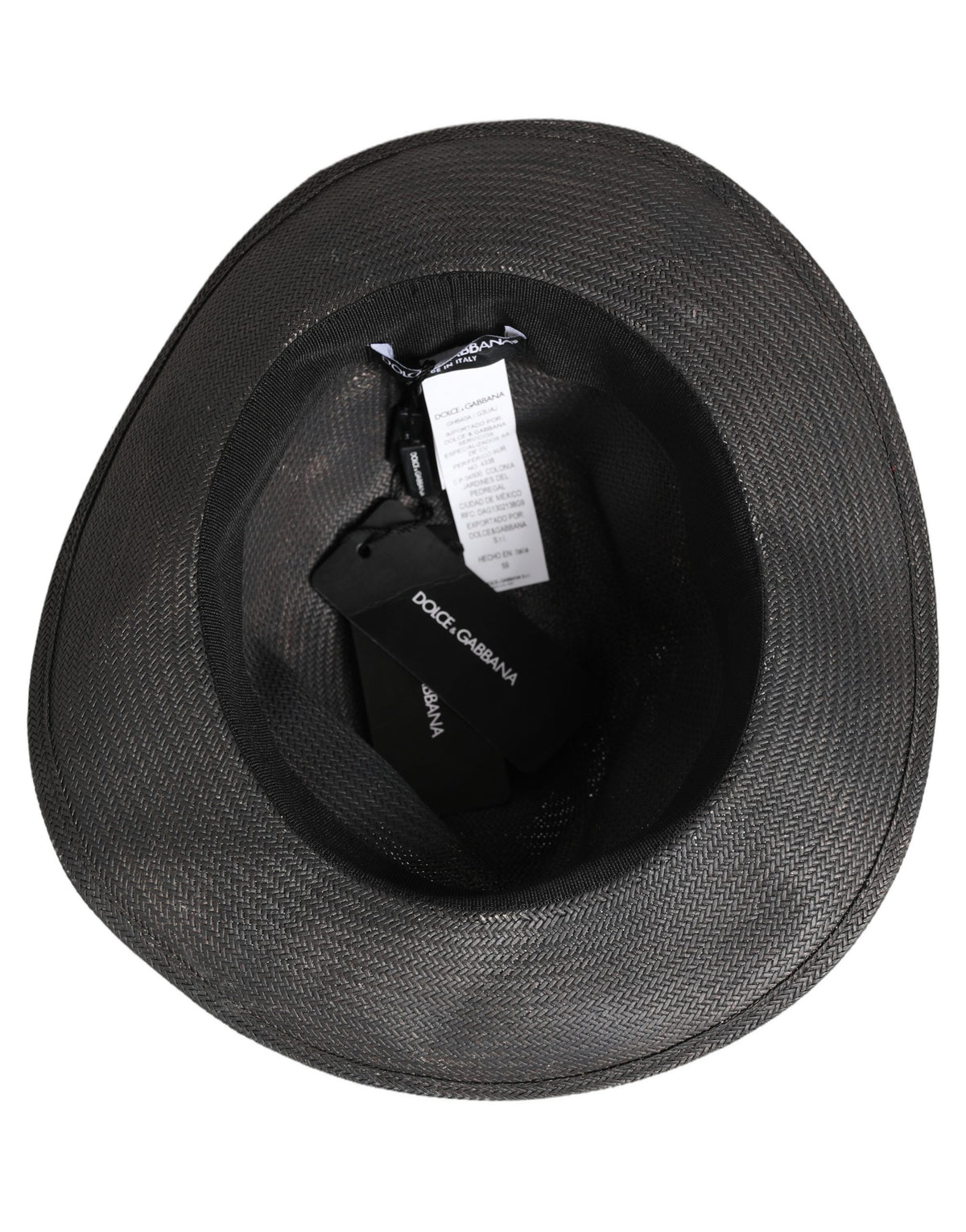 Dolce & Gabbana Men Gray Paper Woven Wide Brim Fedora Hat