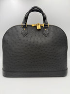 Louis Vuitton LOUIS VUITTON Alma GM in Ostrich Leather Handbag