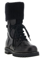 Fendi Black Calfskin Lace-Up Boots