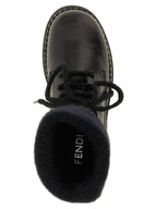 Fendi Black Calfskin Lace-Up Boots