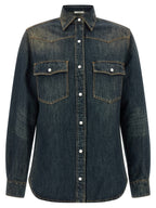 Fendi Blue Cotton Blouse