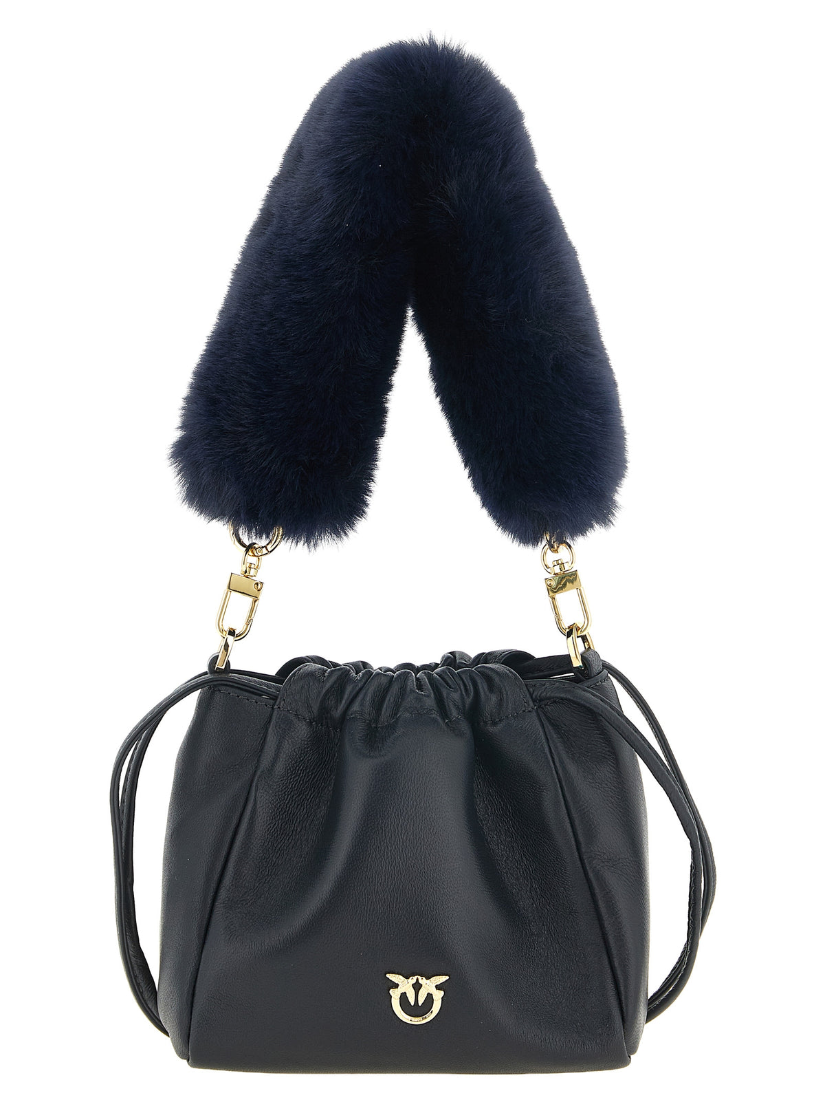 PINKO Blue Lambskin Shoulder Bag