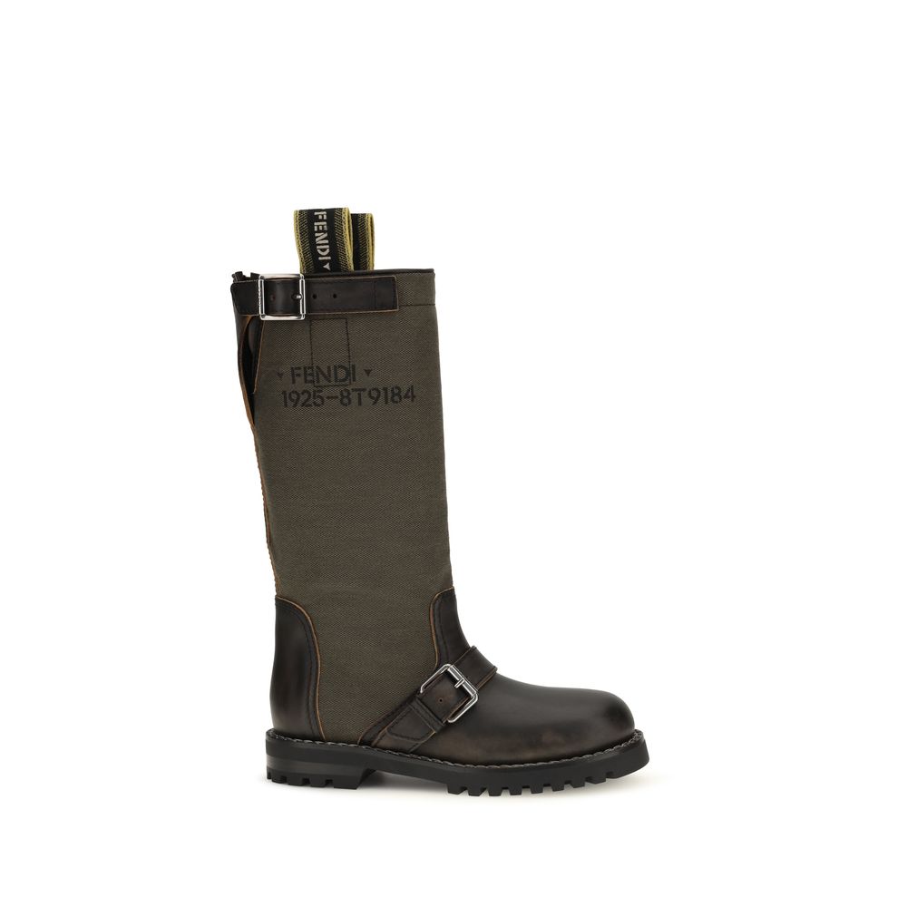 Fendi Bicolor Cotton Boots