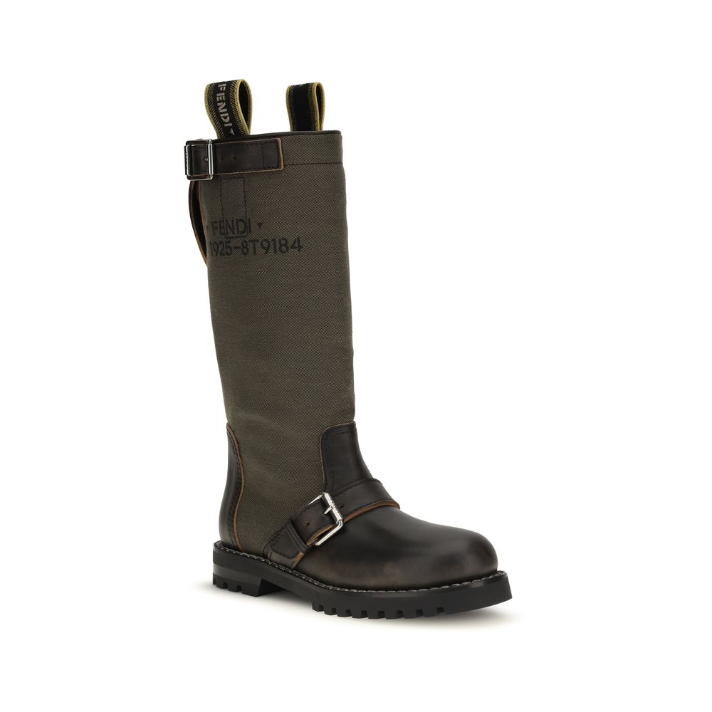 Fendi Bicolor Cotton Boots