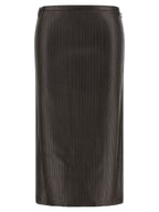 Tom Ford Brown Lamb Leather Midi Skirt
