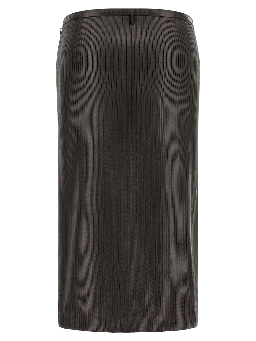 Tom Ford Brown Lamb Leather Midi Skirt