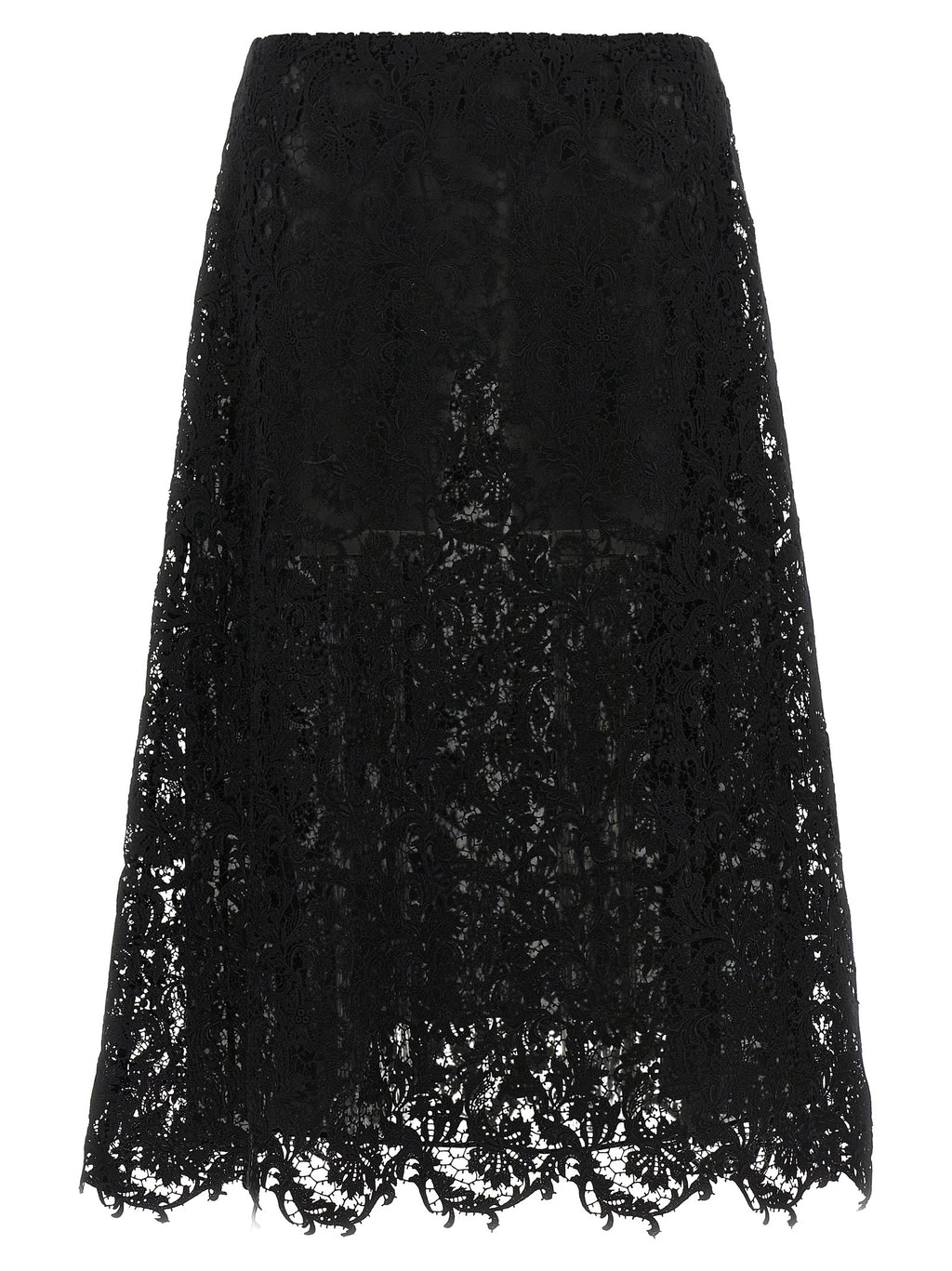 Fendi Black Cotton Midi Skirt