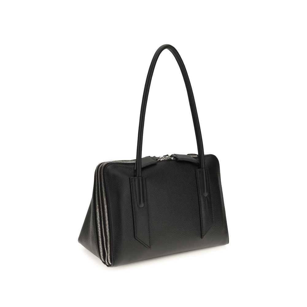 The Attico Black Calf Leather Bos Taurus Shoulder Bag