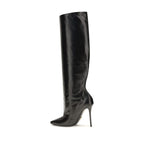 Dolce & Gabbana Black Calf Leather Bos Taurus High Heel Boots