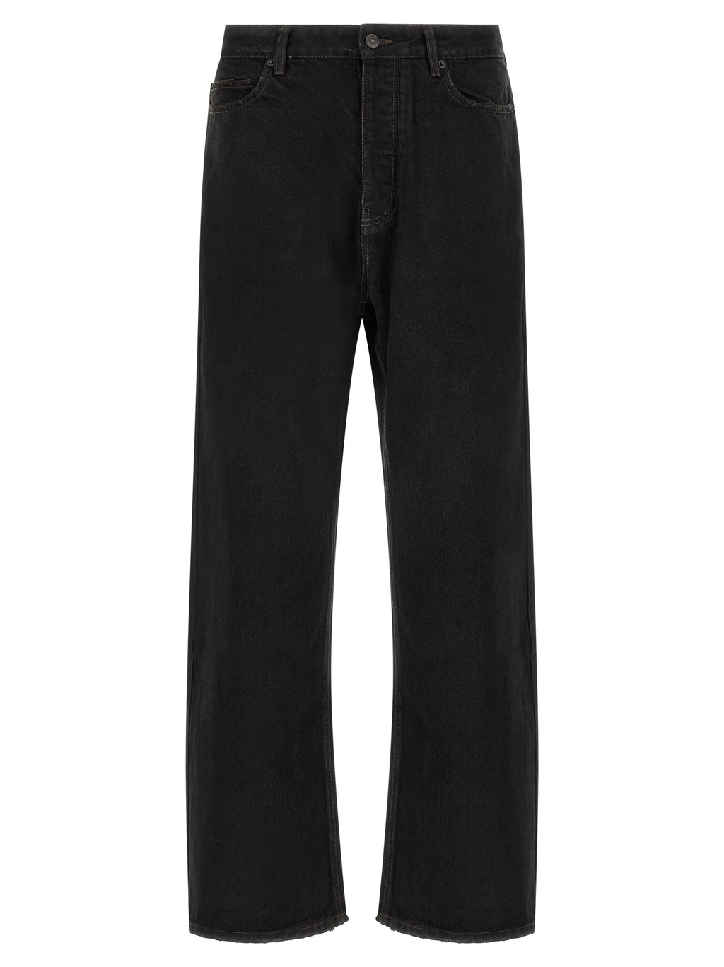 Balenciaga Black Cotton Relaxed Fit Jeans
