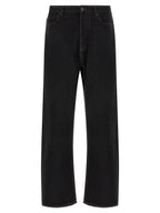 Balenciaga Black Cotton Relaxed Fit Jeans