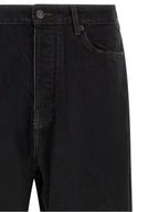 Balenciaga Black Cotton Relaxed Fit Jeans