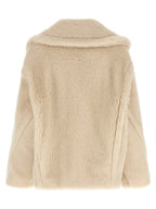 Max Mara White Alpaca Leather Coat
