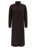 Max Mara Brown Wool Midi Dress