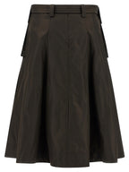 Ganni Brown Polyamide Midi Skirt