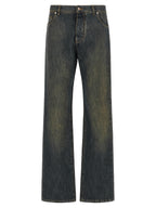 Fendi Blue Cotton Straight-Leg Jeans