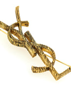 Saint Laurent Gold Brass Broch