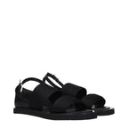 Max Mara Black Fabric Flat Sandals
