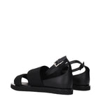 Max Mara Black Fabric Flat Sandals