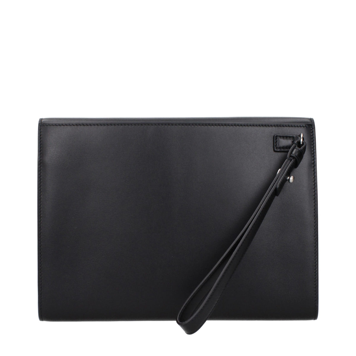 Ferragamo Black Leather Clutch Bag