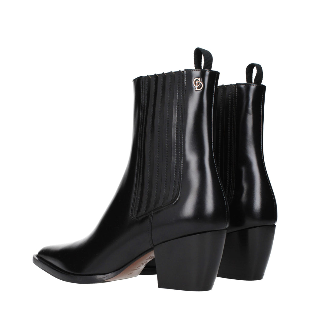 Christian Dior Black Leather Ankle Boots