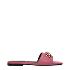 Versace Pink Leather Slippers