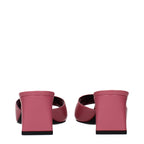 Versace Pink Leather Flat Sandals