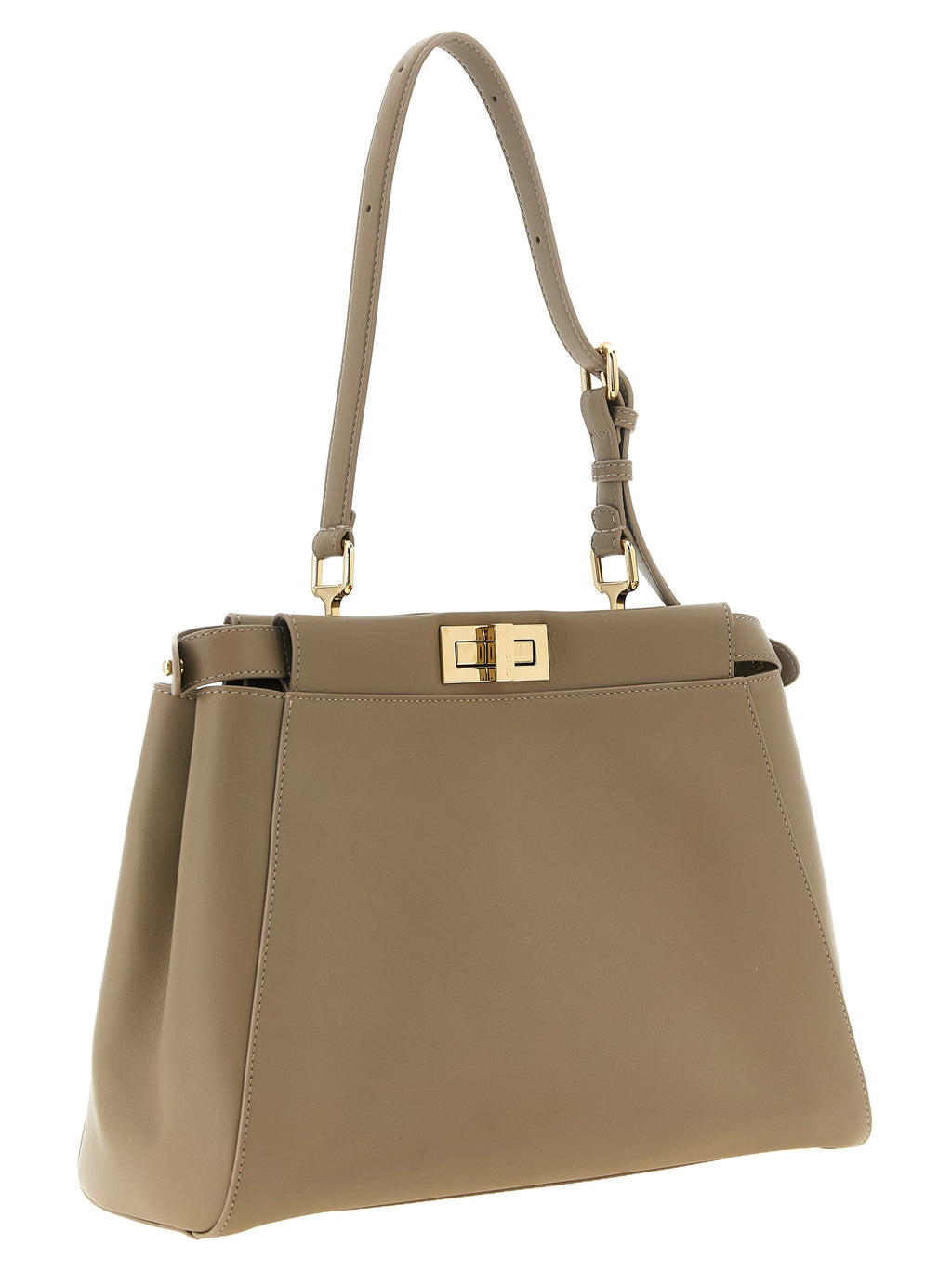 Fendi Gray Calfskin Shoulder Bag