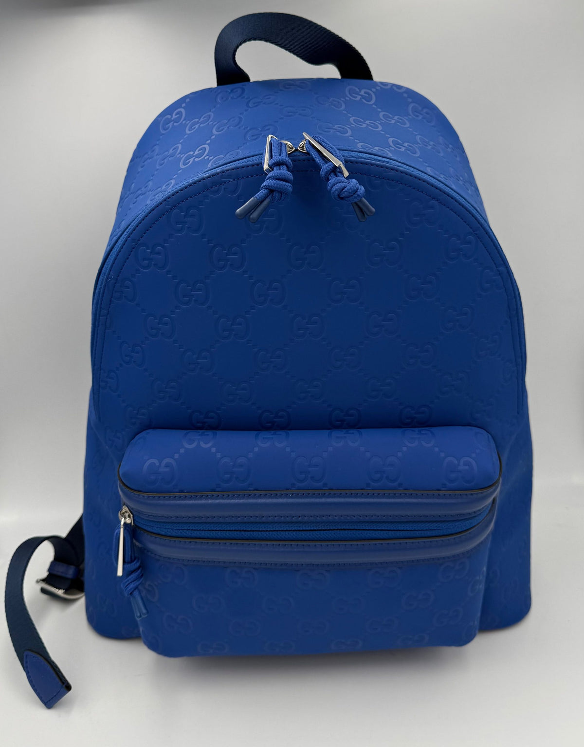 Gucci GUCCI GG Leather Blue Backpack