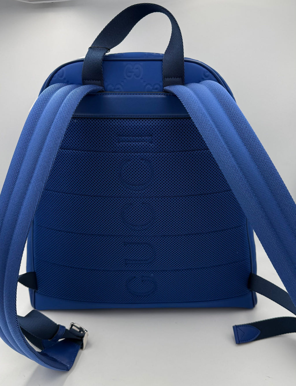 Gucci GUCCI GG Leather Blue Backpack