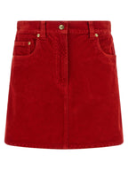 Versace Red Cotton Long Skirt