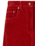 Versace Red Cotton Long Skirt