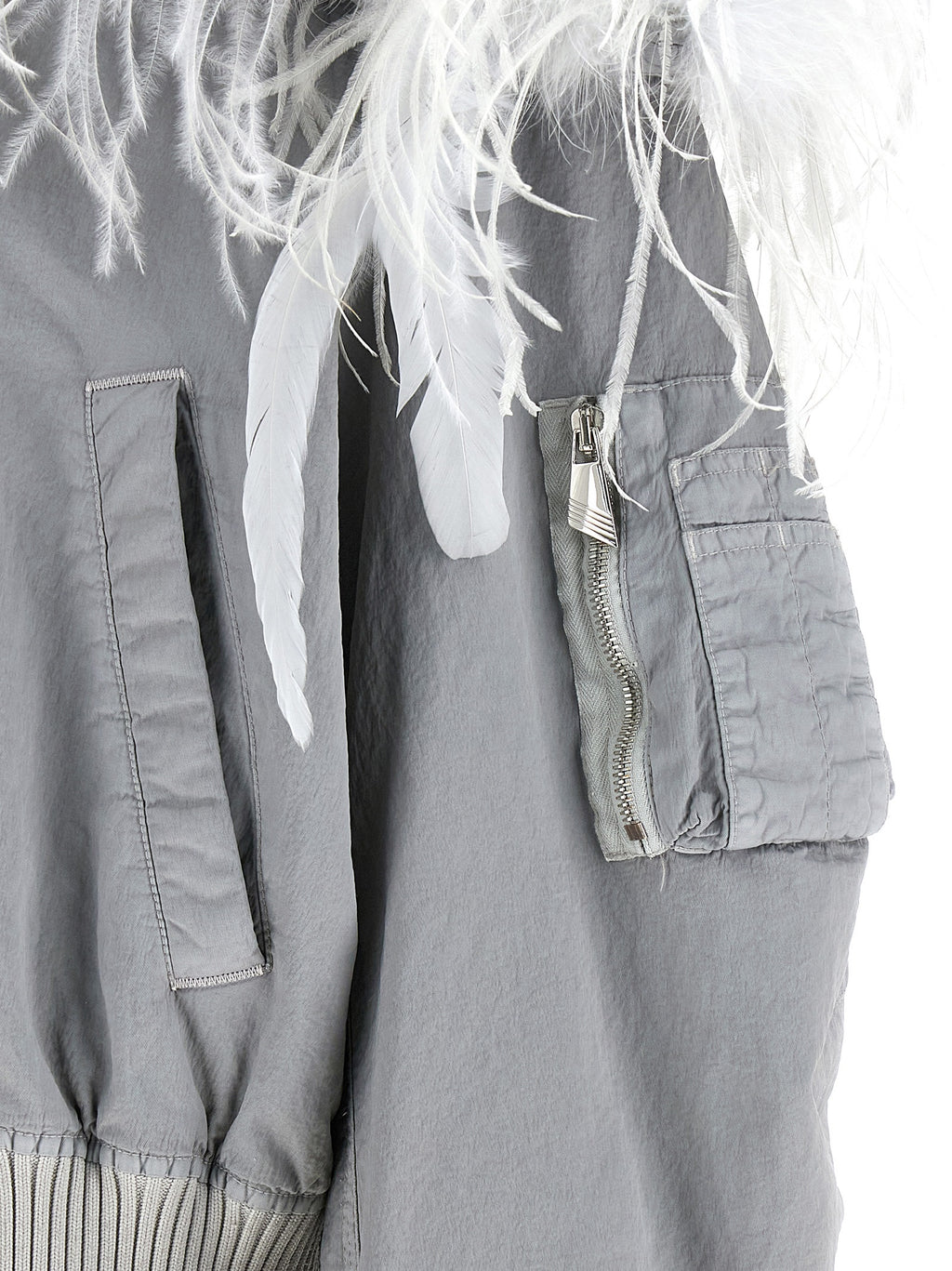 The Attico Gray Polyamide Bomber