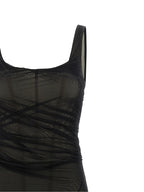 The Attico Black Polyamide Midi Dress
