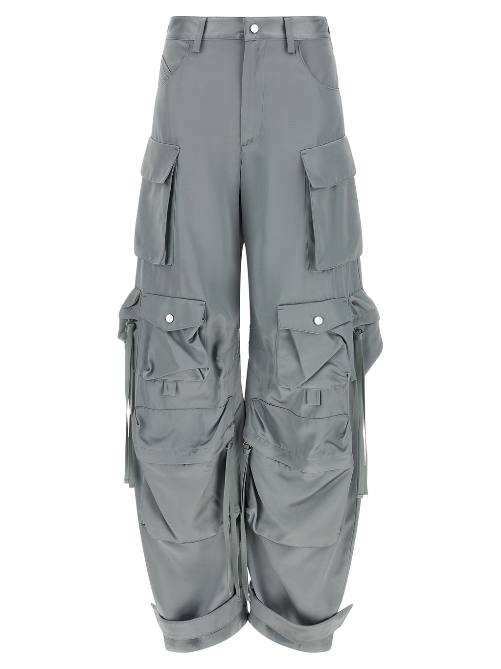 The Attico Gray Viscose Cargo Pants