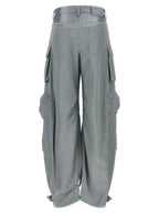 The Attico Gray Viscose Cargo Pants