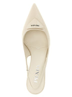 Prada White Calfskin High Heel Pumps