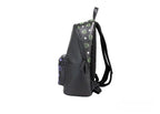 MCM Color Splash Visetos Black Green Purple Medium Mixed Leather Backpack Bookbag