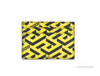 Versace La Greca Pineapple Multicolor Signature Coated Canvas Card Case Wallet
