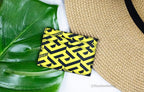 Versace La Greca Pineapple Multicolor Signature Coated Canvas Card Case Wallet