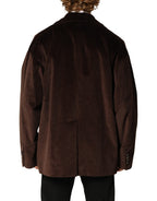 Dolce & Gabbana Brown Double Breasted Corduroy Blazer Jacket