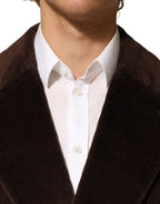 Dolce & Gabbana Brown Double Breasted Corduroy Blazer Jacket