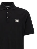 Dolce & Gabbana Black Cotton Polo Shirt