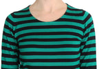 Dolce & Gabbana Green Black Silk Cashmere Sweater