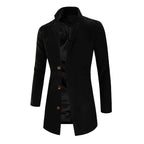 Men's Mid-Length Solid Color Trench Coat