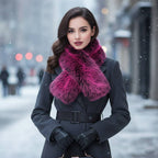 Plush Faux Fur Winter Scarf: Purple